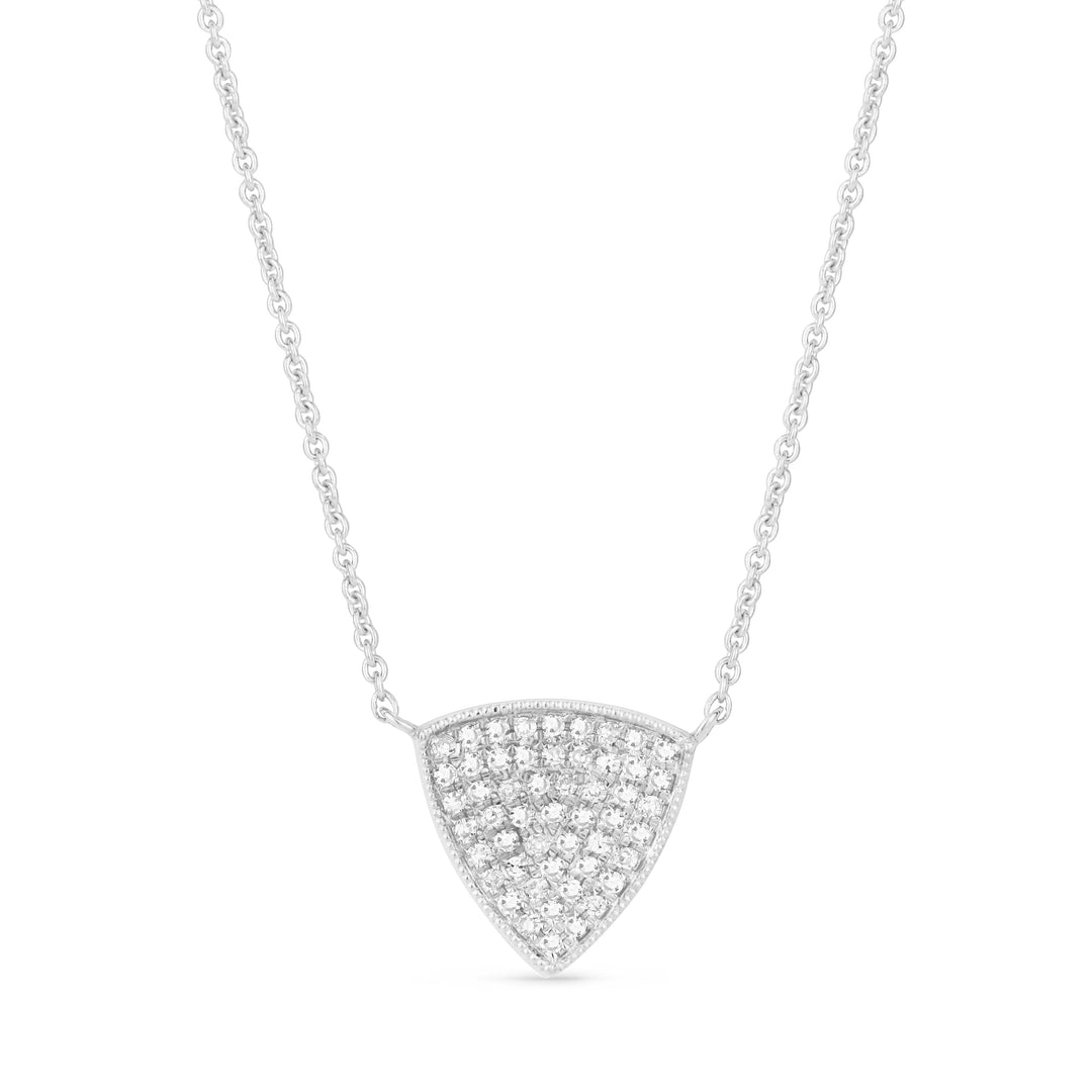 Beautiful Hand Crafted 14K White Gold White Diamond Milano Collection Necklace