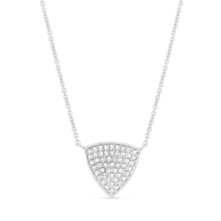 Beautiful Hand Crafted 14K White Gold White Diamond Milano Collection Necklace