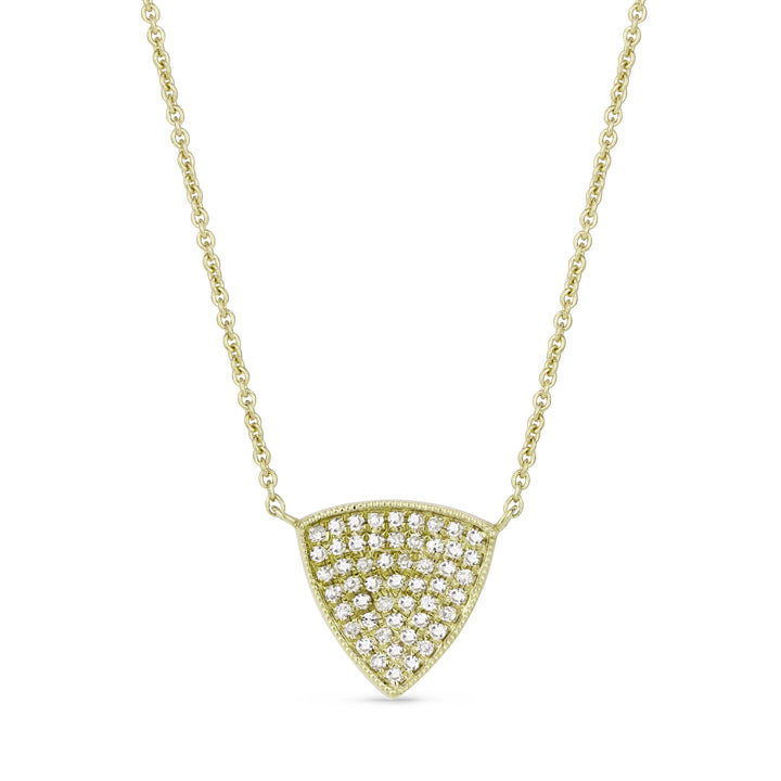 Beautiful Hand Crafted 14K Yellow Gold White Diamond Milano Collection Necklace