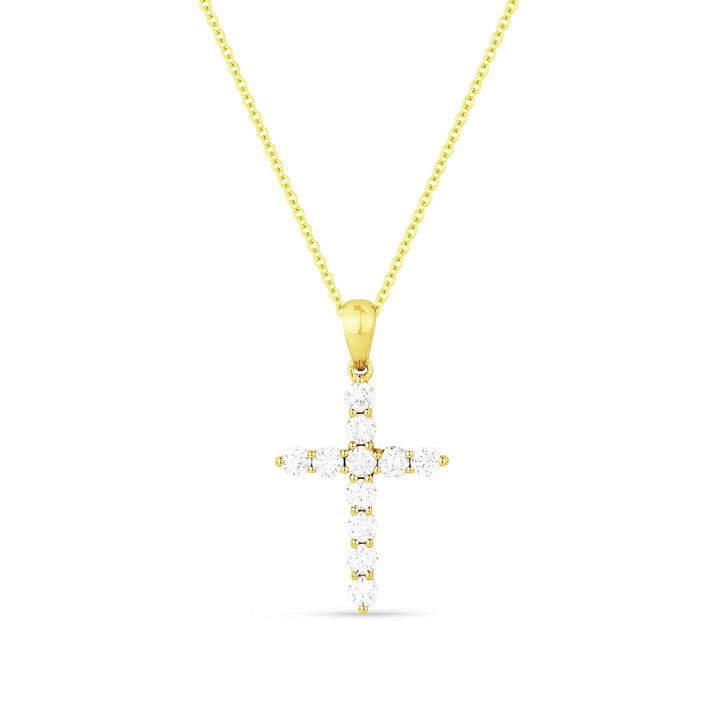 Beautiful Hand Crafted 14K Yellow Gold White Diamond Religious Collection Pendant