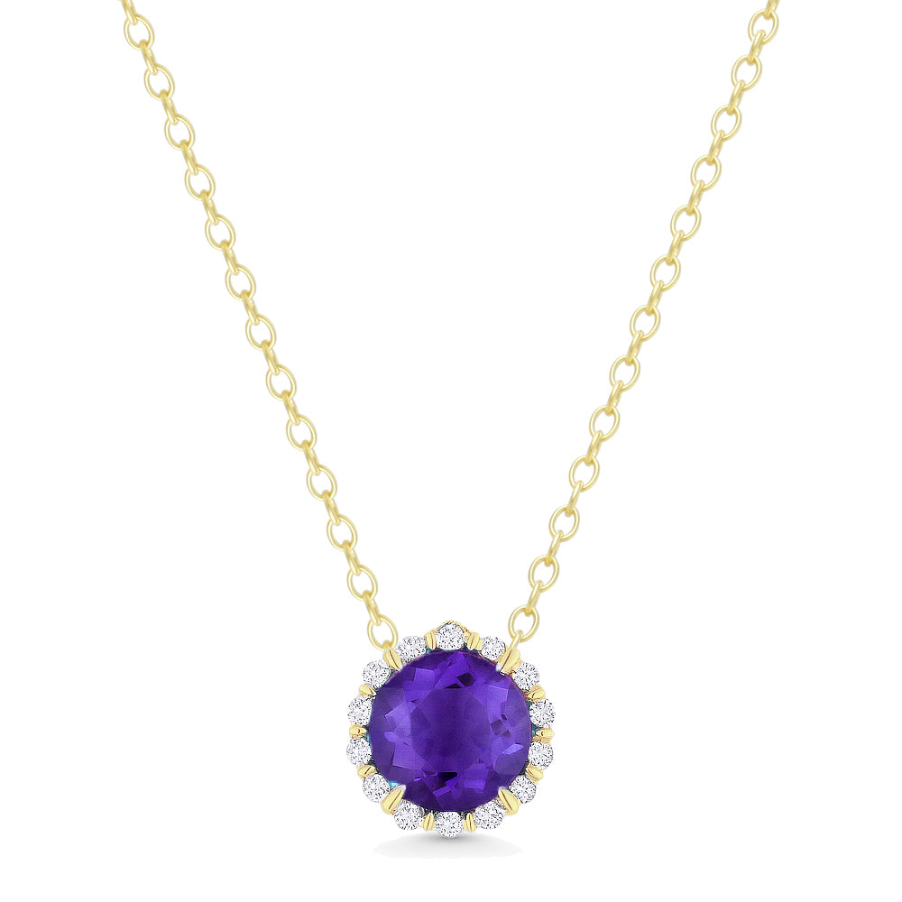 Madison L 14K Yellow Gold Amethyst Oval Pendant - style N1395AMY