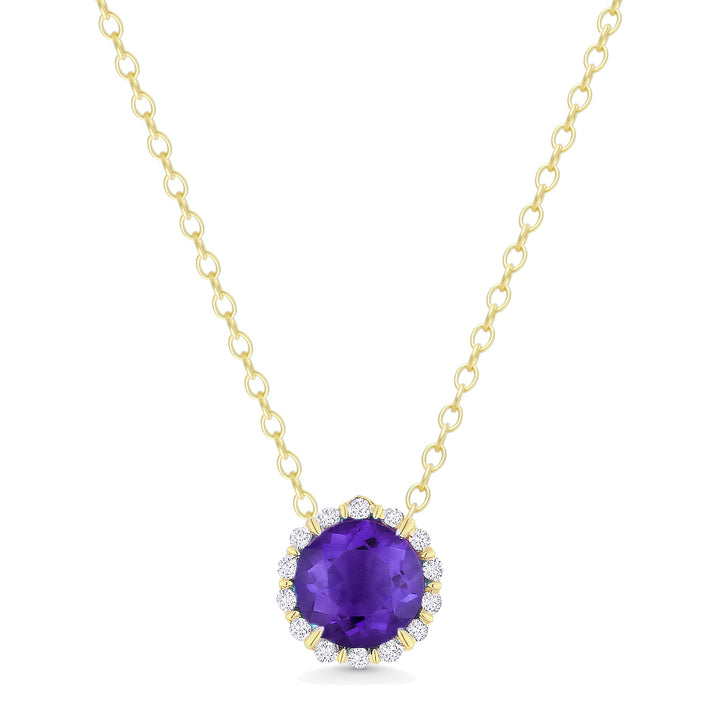 Madison L 14K Yellow Gold Amethyst Oval Pendant - style N1395AMY