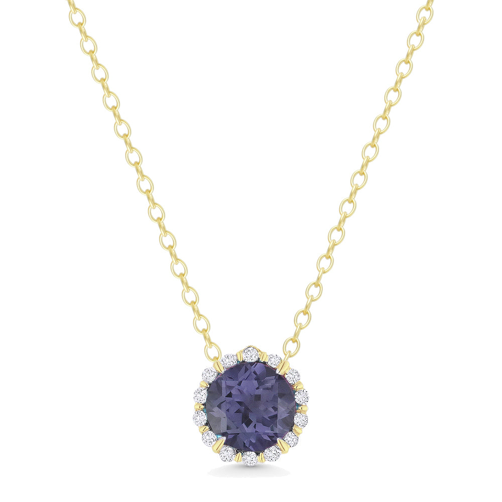 Madison L 14K Yellow Gold Created Alexandrite Oval Pendant - style N1395AXY
