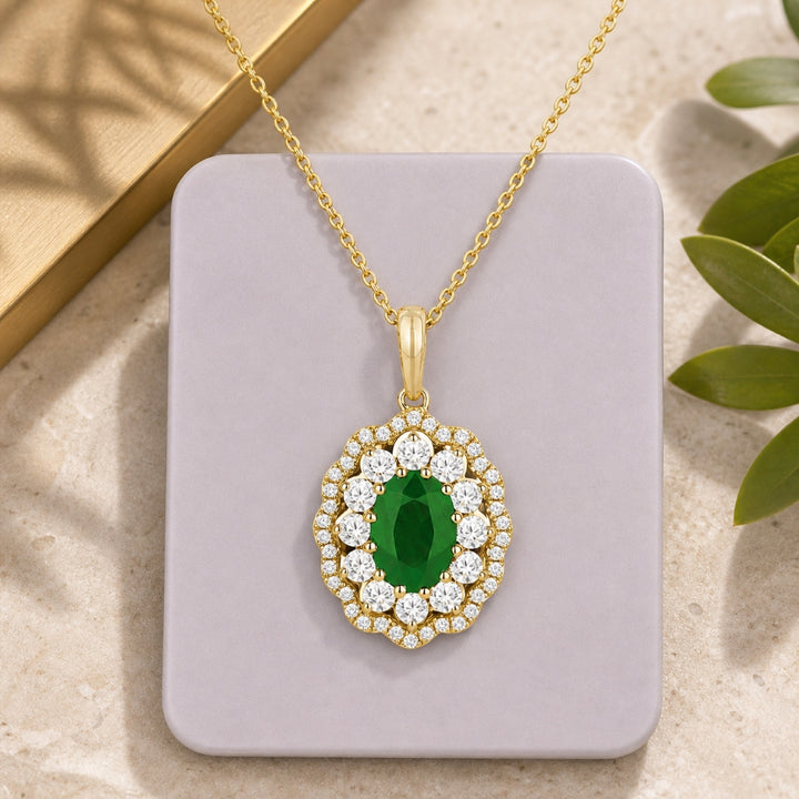 N1415 - 14K Gold Oval Pendant