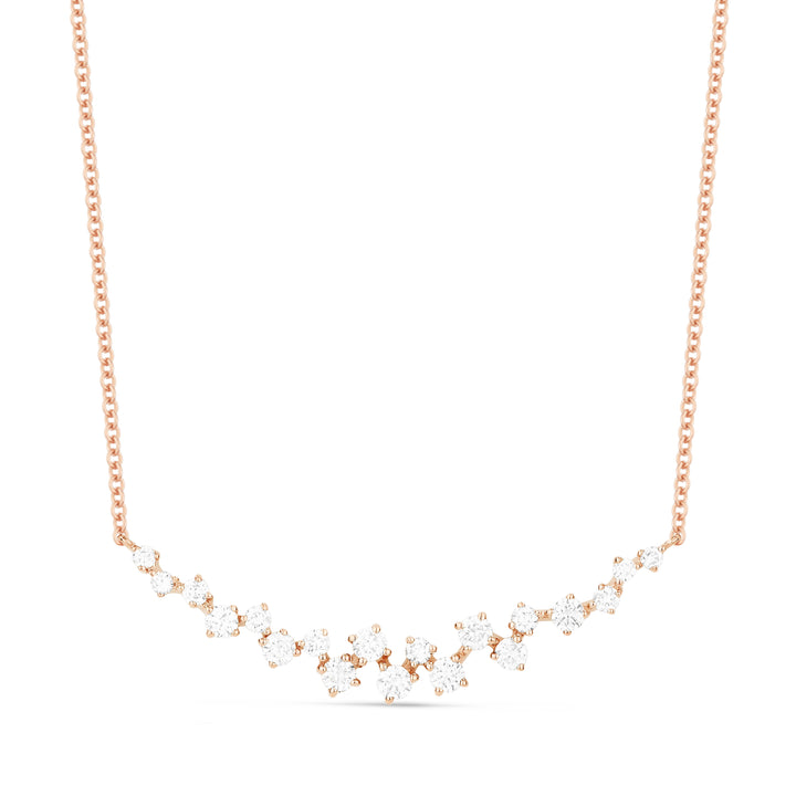 Madison L 14K Rose Gold Diamond Bar Necklace - style N1419P