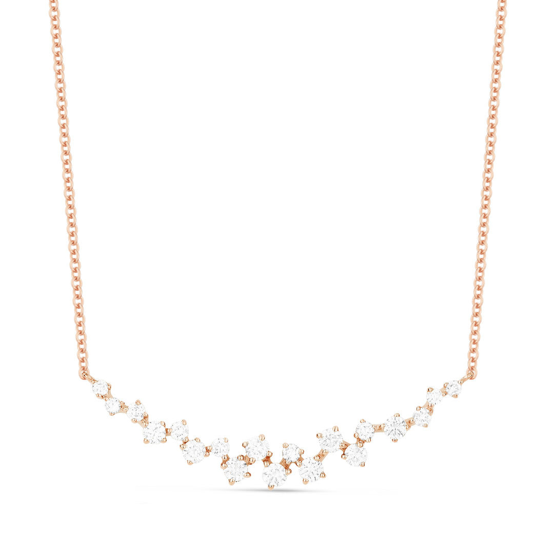Madison L 14K Rose Gold Diamond Bar Necklace - style N1419P