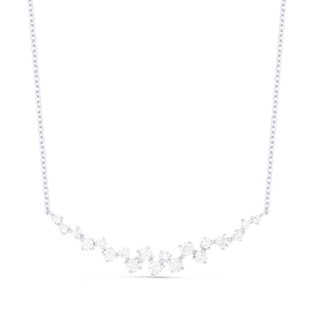 Beautiful Hand Crafted 14K White Gold White Diamond Milano Collection Necklace