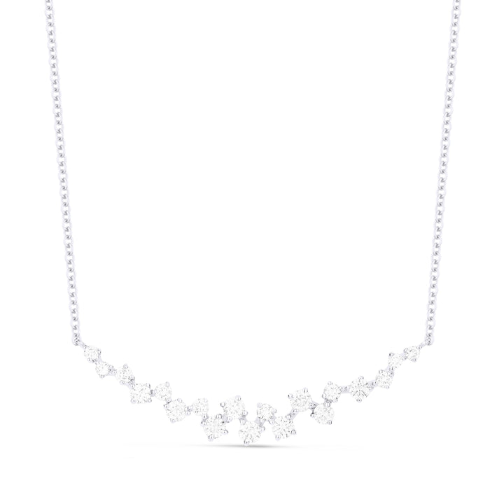 Beautiful Hand Crafted 14K White Gold White Diamond Milano Collection Necklace