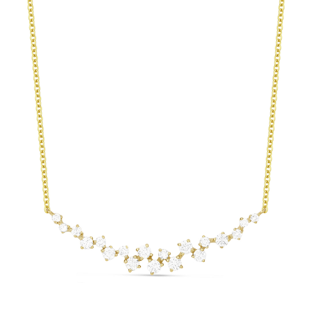 Madison L 14K Yellow Gold Diamond Bar Necklace - style N1419Y