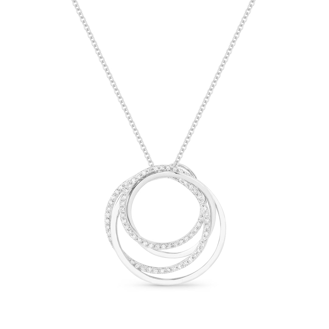 Beautiful Hand Crafted 14K White Gold White Diamond Milano Collection Pendant