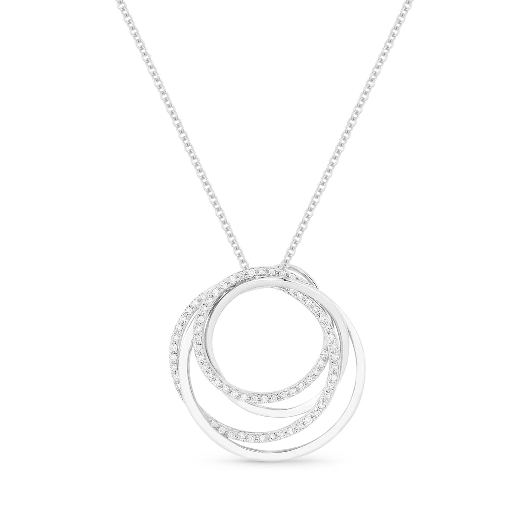 Beautiful Hand Crafted 14K White Gold White Diamond Milano Collection Pendant