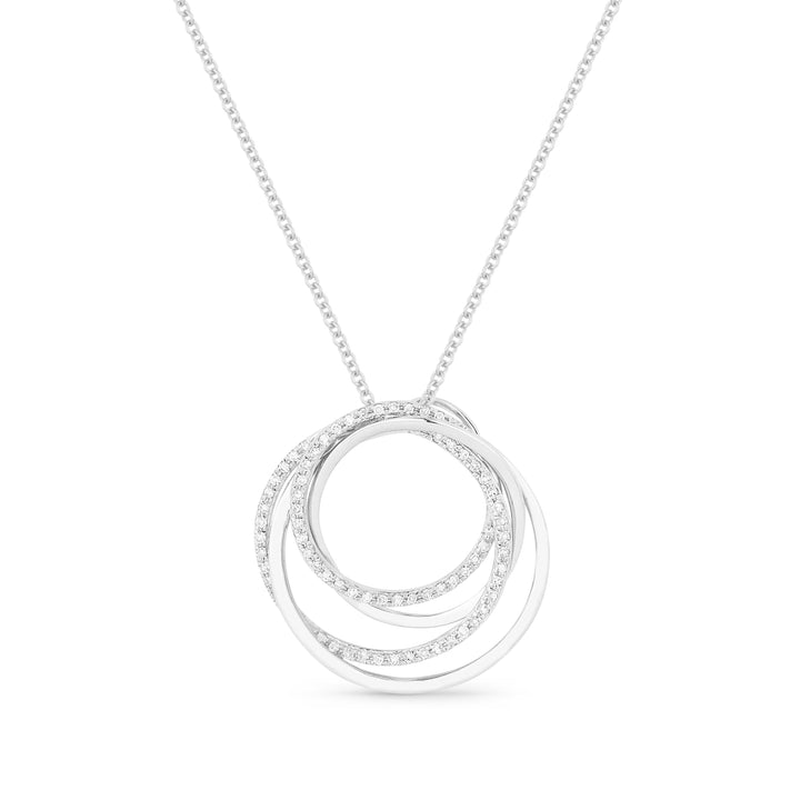 Beautiful Hand Crafted 14K White Gold White Diamond Milano Collection Pendant