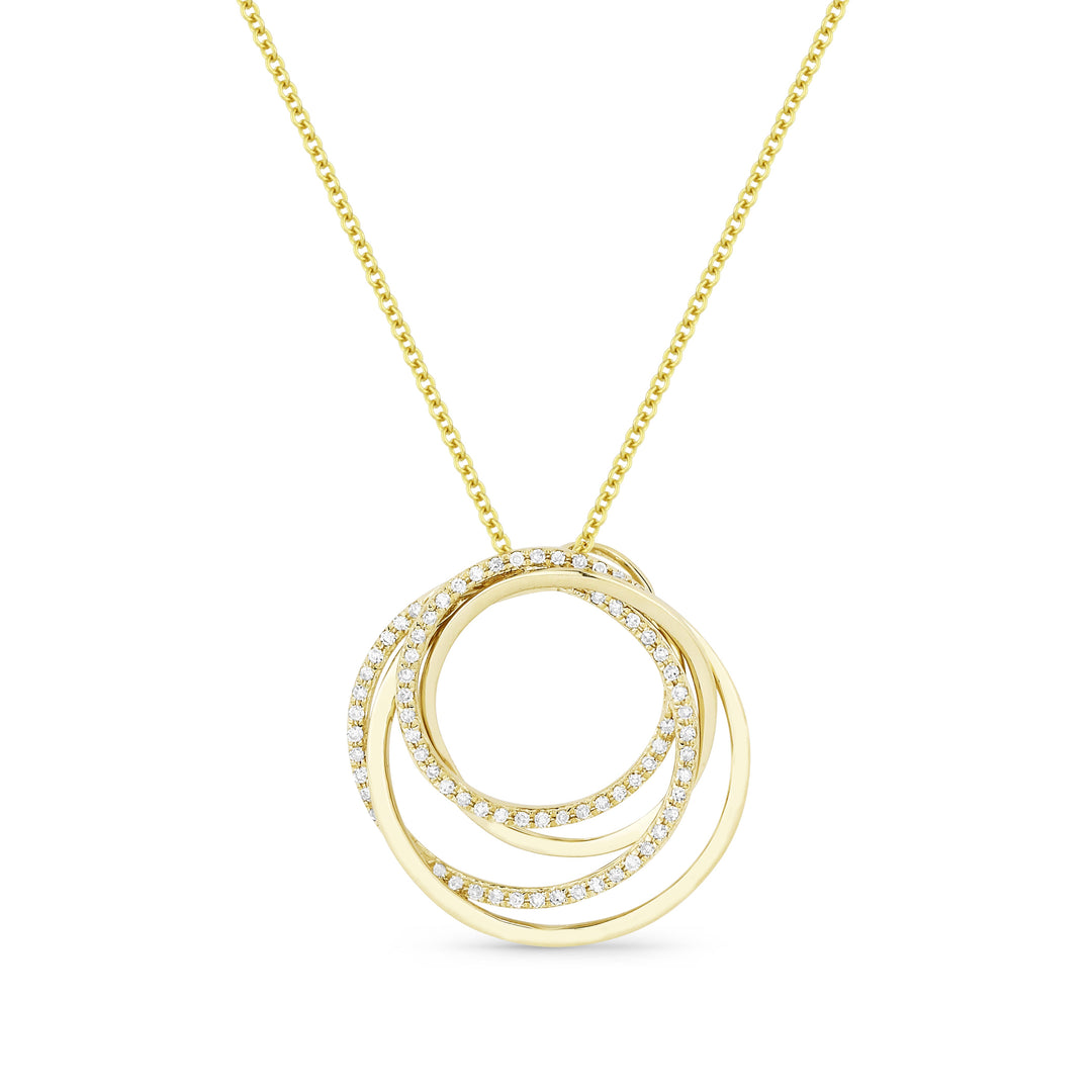 Beautiful Hand Crafted 14K Yellow Gold White Diamond Milano Collection Pendant