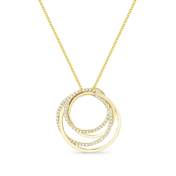 Beautiful Hand Crafted 14K Yellow Gold White Diamond Milano Collection Pendant