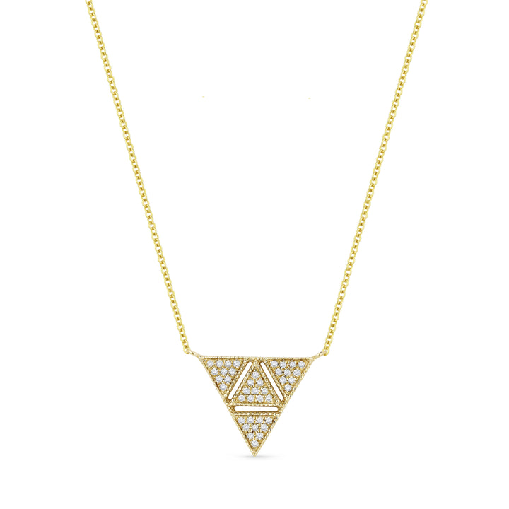 Beautiful Hand Crafted 14K Yellow Gold White Diamond Milano Collection Necklace