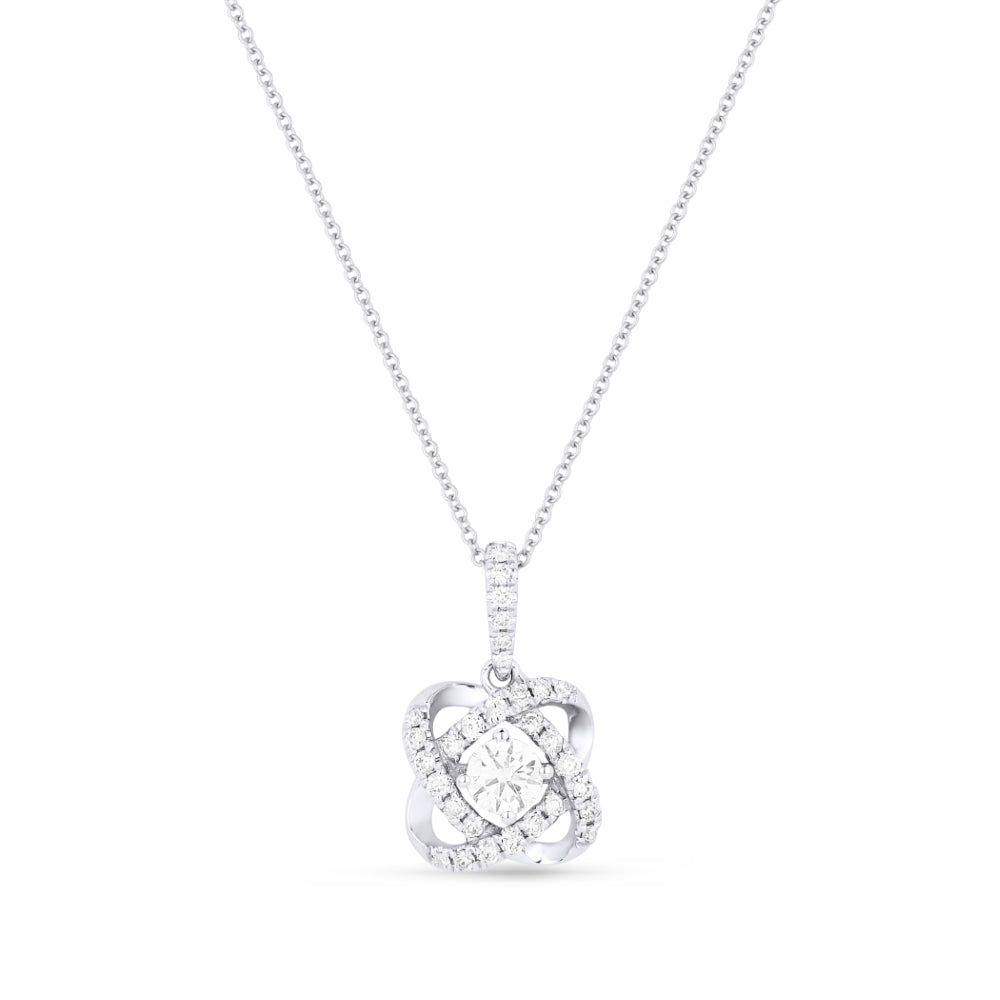 Beautiful Hand Crafted 14K White Gold White Diamond Lumina Collection Pendant
