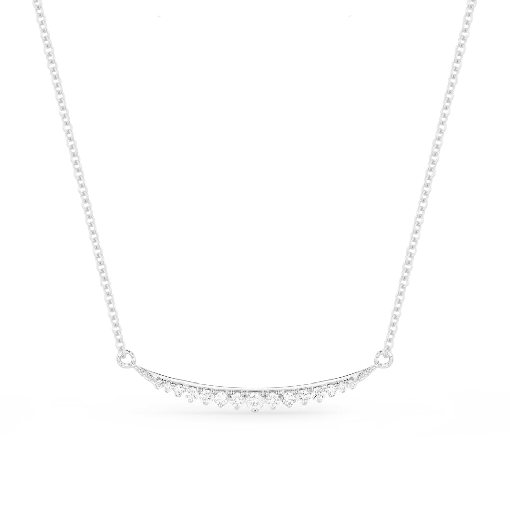 Beautiful Hand Crafted 14K White Gold White Diamond Milano Collection Necklace