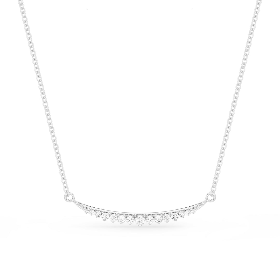 Beautiful Hand Crafted 14K White Gold White Diamond Milano Collection Necklace