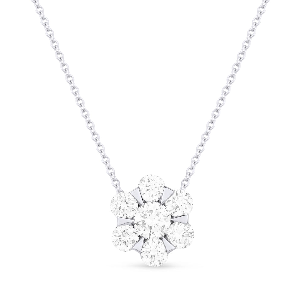 Beautiful Hand Crafted 14K White Gold White Diamond Lumina Collection Pendant