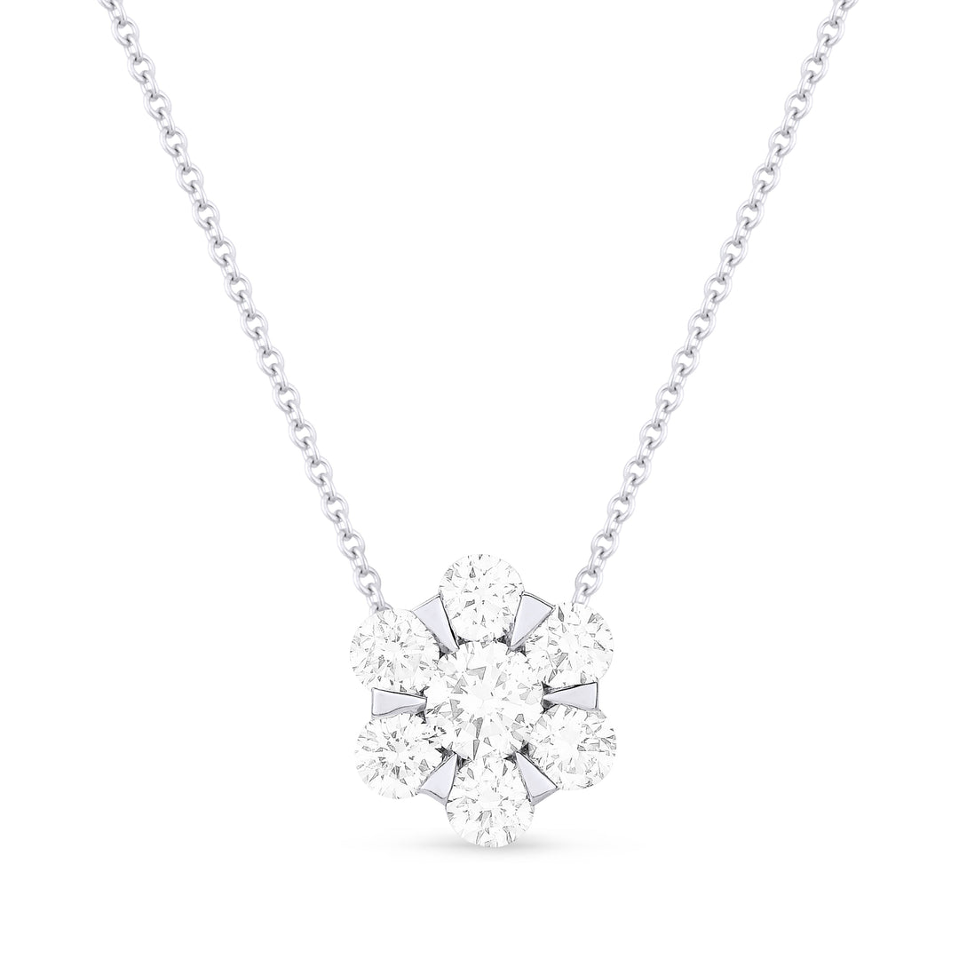 Beautiful Hand Crafted 14K White Gold White Diamond Lumina Collection Pendant