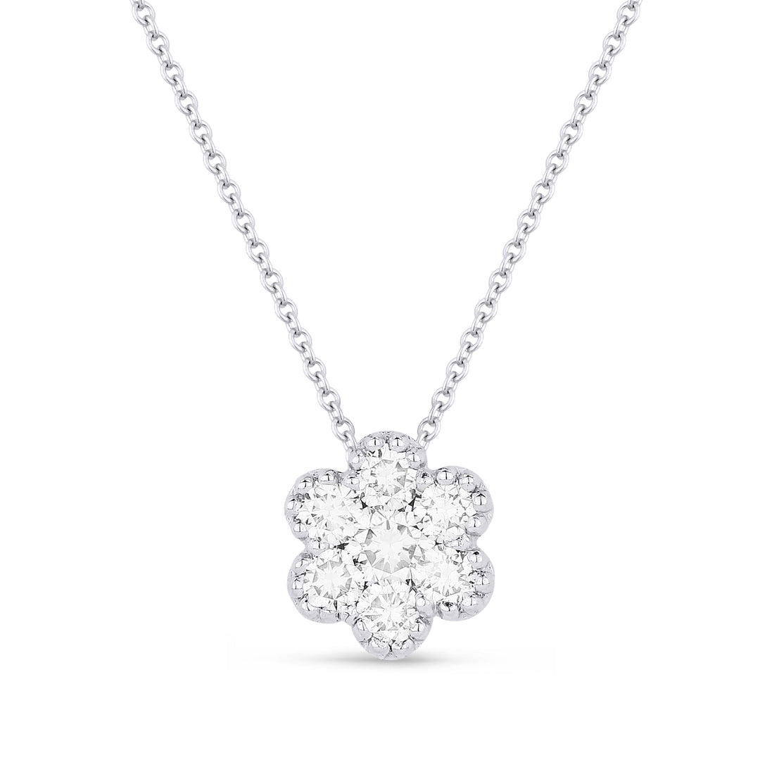 Beautiful Hand Crafted 14K White Gold White Diamond Lumina Collection Pendant