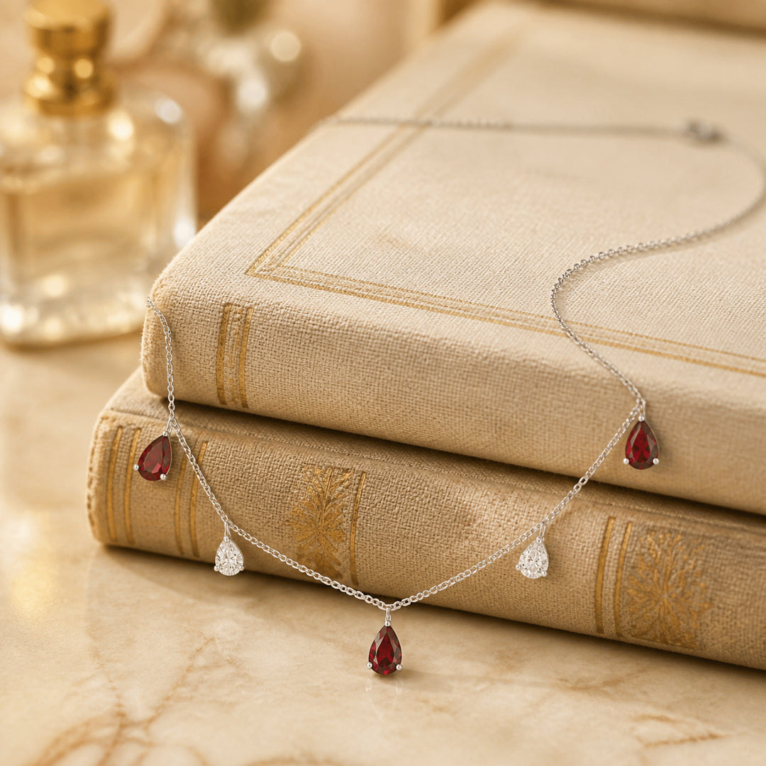 Madison L 14K White Gold Ruby Cocktail Necklace - style N1440RUW
