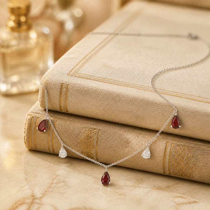 Madison L 14K White Gold Ruby Cocktail Necklace - style N1440RUW