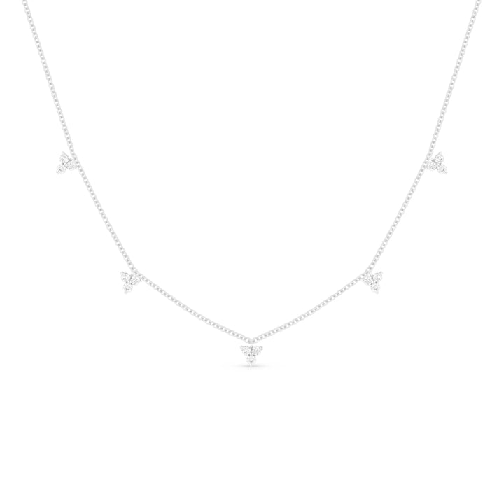 Beautiful Hand Crafted 14K White Gold White Diamond Milano Collection Necklace
