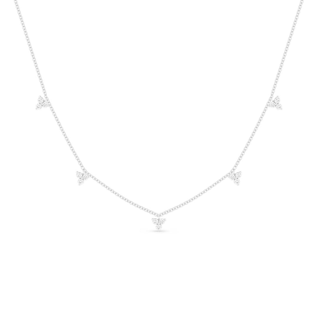 Beautiful Hand Crafted 14K White Gold White Diamond Milano Collection Necklace