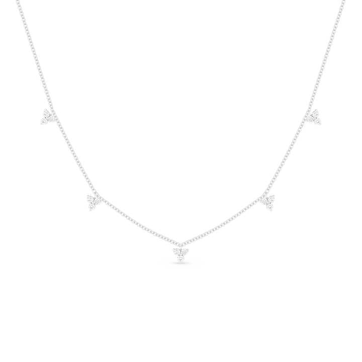 Beautiful Hand Crafted 14K White Gold White Diamond Milano Collection Necklace