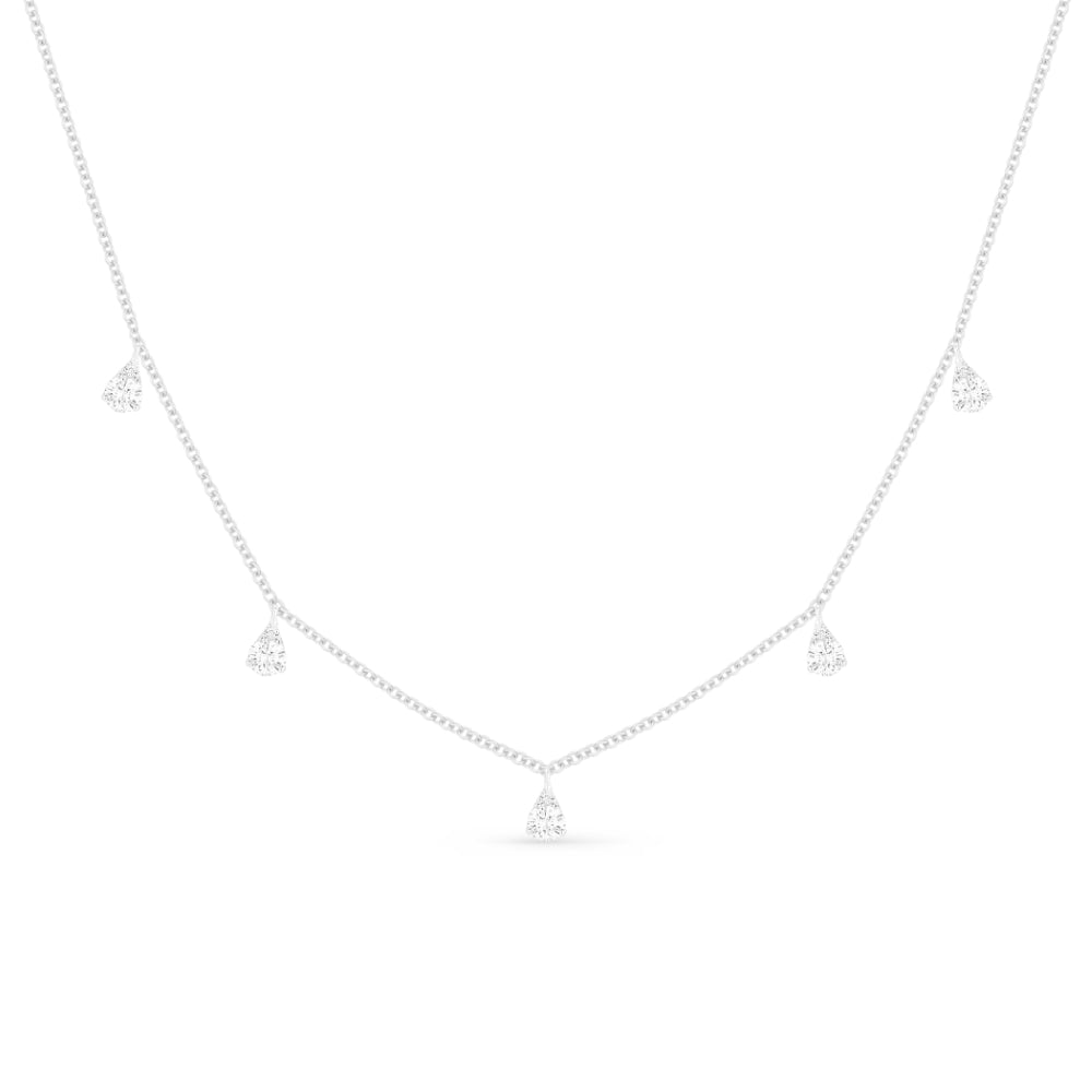 Beautiful Hand Crafted 14K White Gold White Diamond Milano Collection Necklace