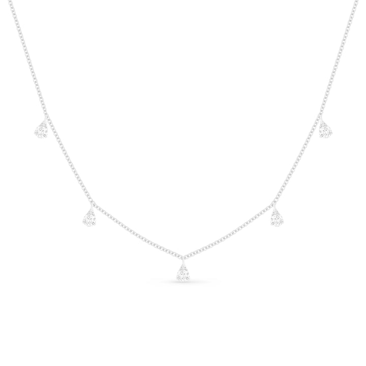 Beautiful Hand Crafted 14K White Gold White Diamond Milano Collection Necklace