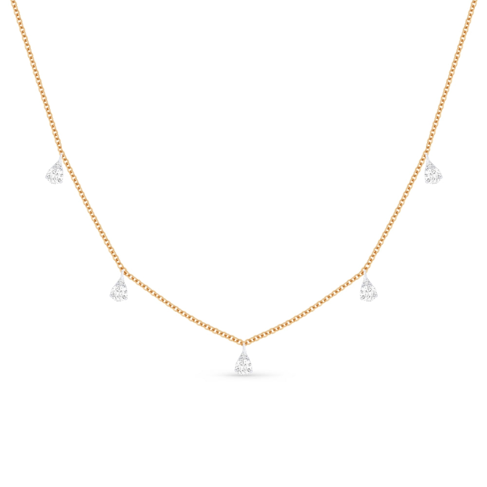 Beautiful Hand Crafted 14K Two Tone Gold White Diamond Milano Collection Necklace