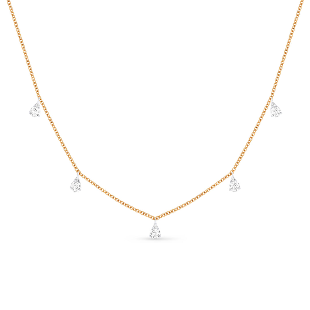 Beautiful Hand Crafted 14K Two Tone Gold White Diamond Milano Collection Necklace