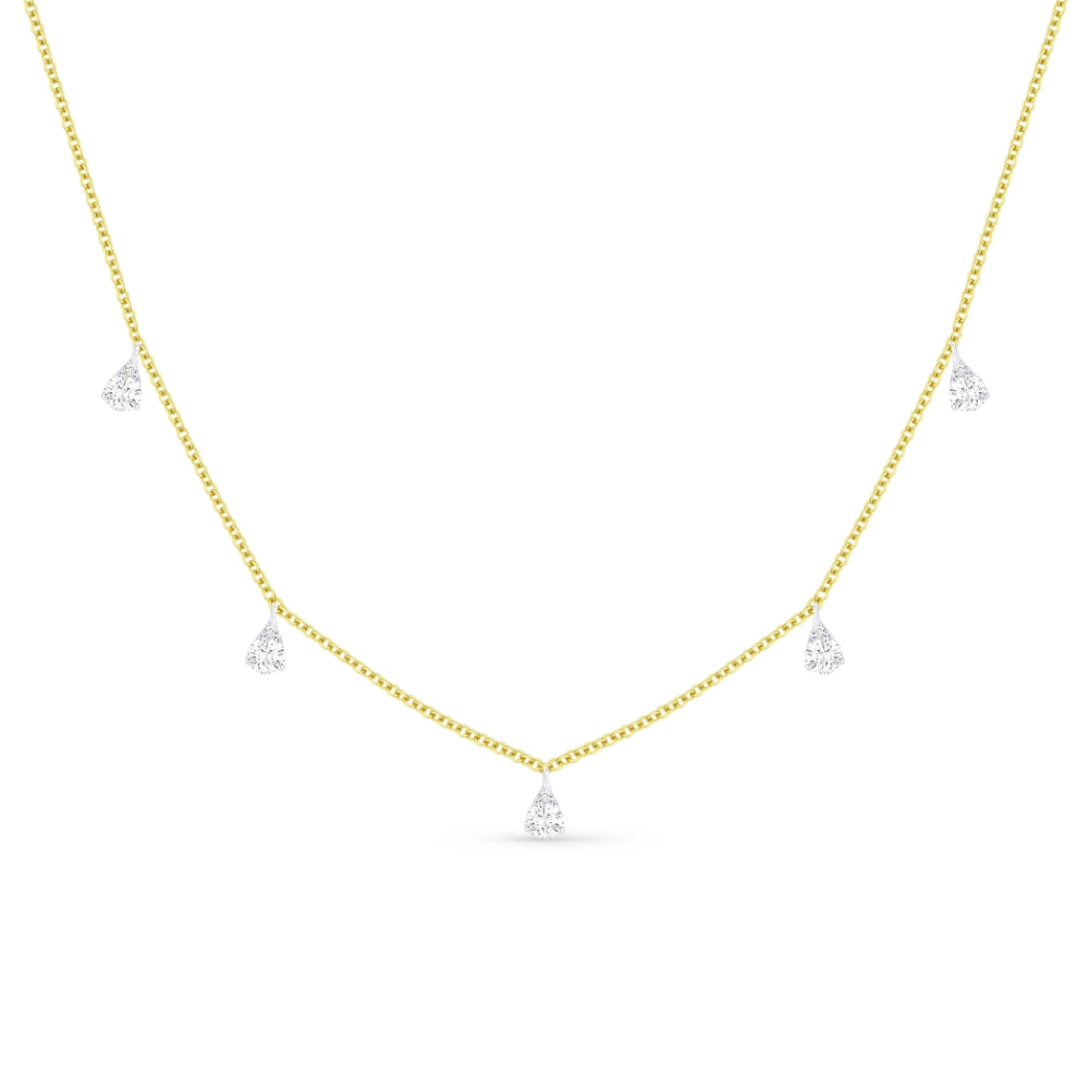Beautiful Hand Crafted 14K Two Tone Gold White Diamond Milano Collection Necklace