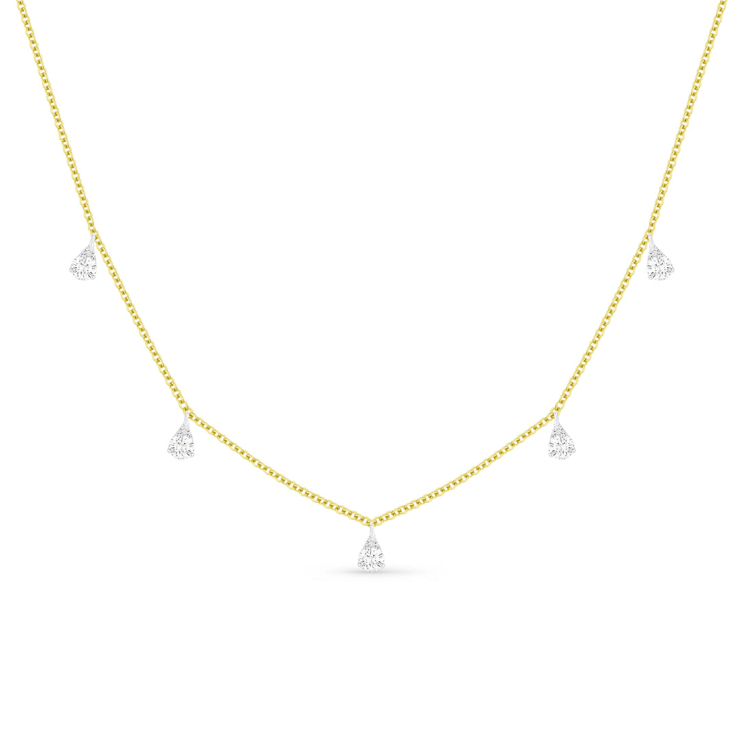 Beautiful Hand Crafted 14K Two Tone Gold White Diamond Milano Collection Necklace