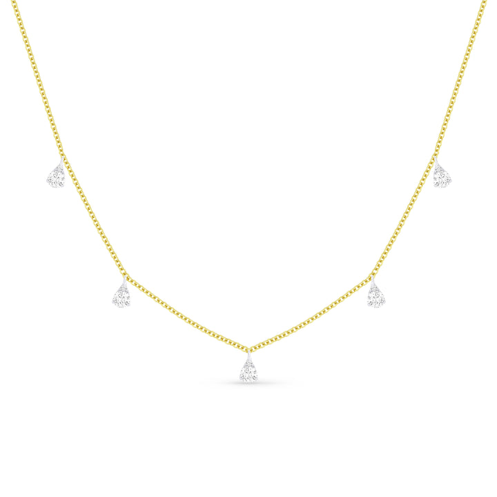 Beautiful Hand Crafted 14K Two Tone Gold White Diamond Milano Collection Necklace