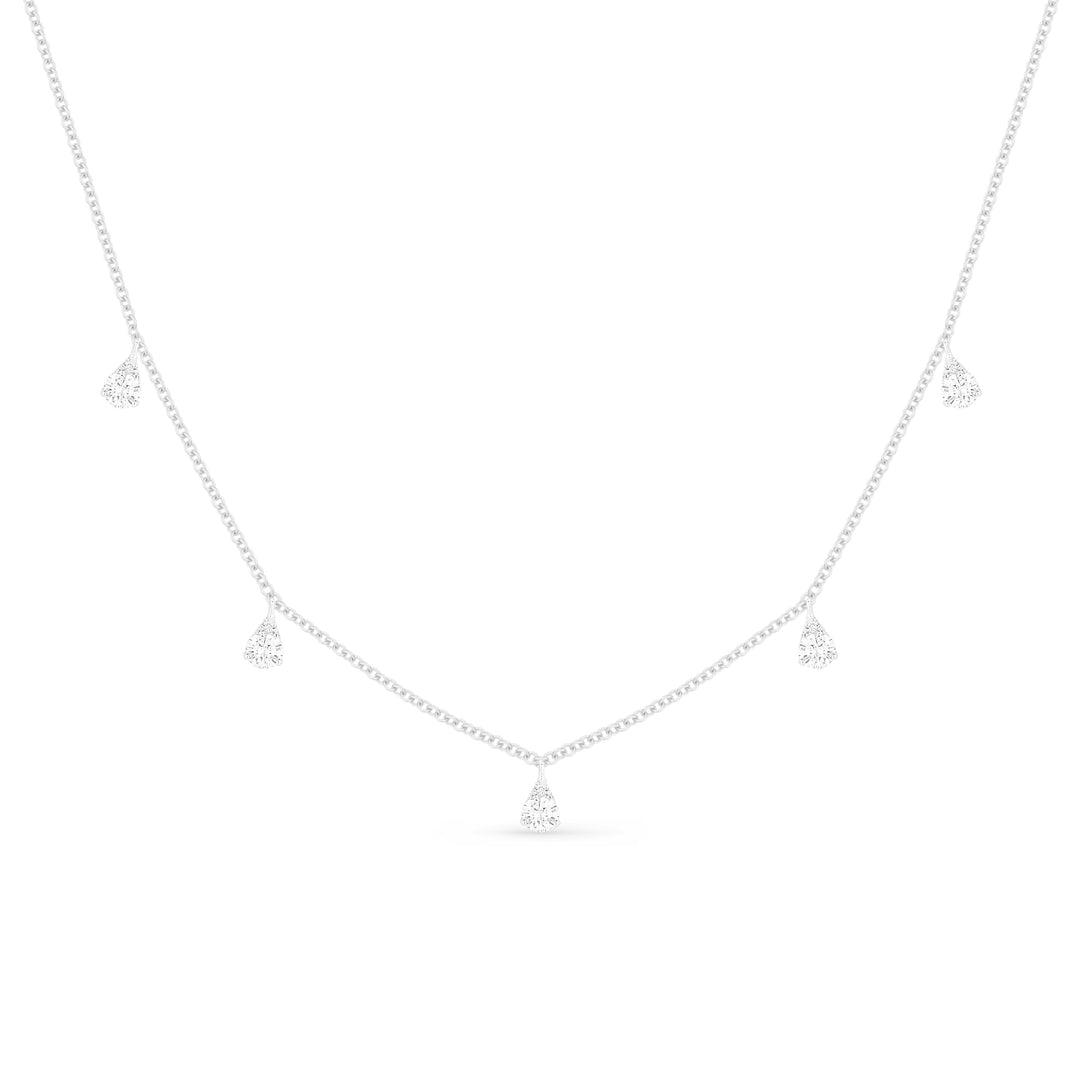 Beautiful Hand Crafted 14K White Gold White Diamond Milano Collection Necklace