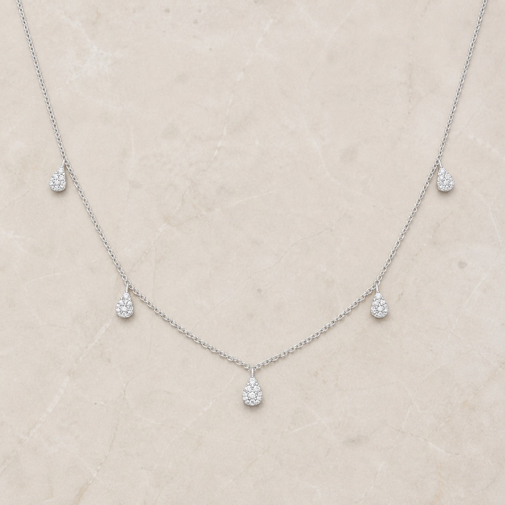 N1443 - 14K Gold Diamond Cocktail Necklace