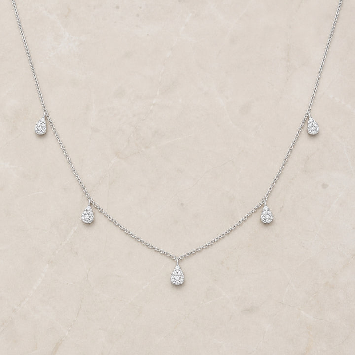 N1443 - 14K Gold Diamond Cocktail Necklace