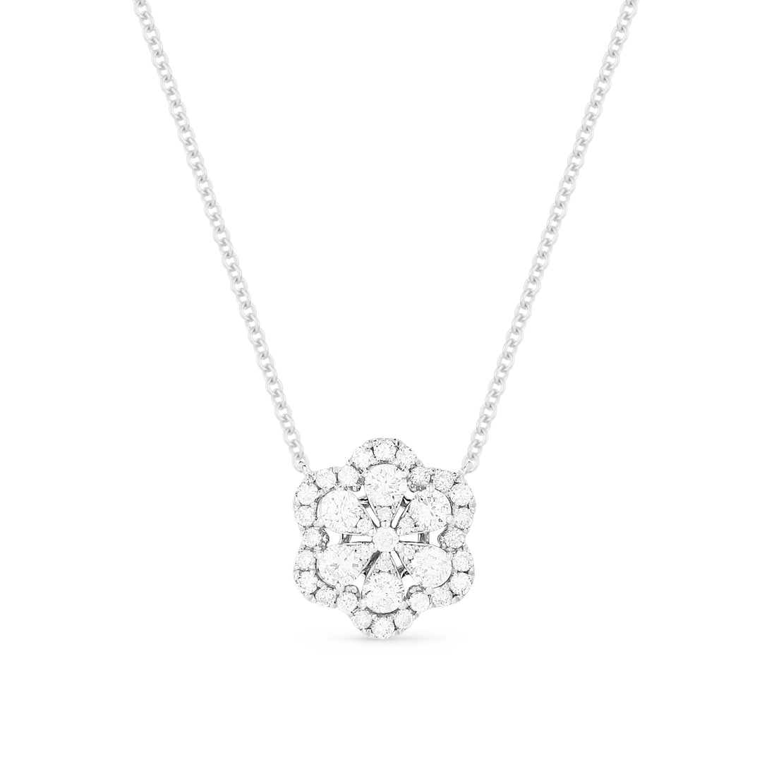 Beautiful Hand Crafted 14K White Gold White Diamond Lumina Collection Necklace