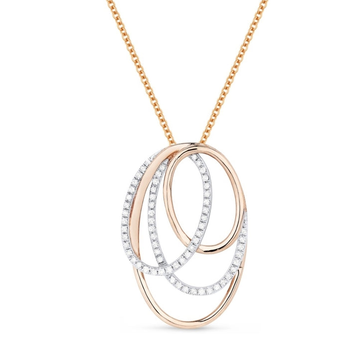 Beautiful Hand Crafted 14K Rose Gold White Diamond Milano Collection Pendant