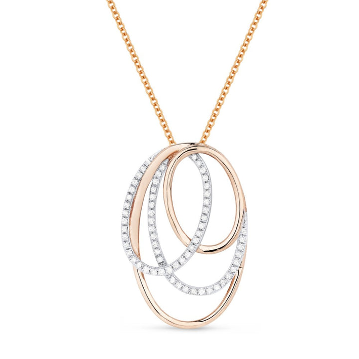 Beautiful Hand Crafted 14K Two Tone Gold White Diamond Milano Collection Pendant