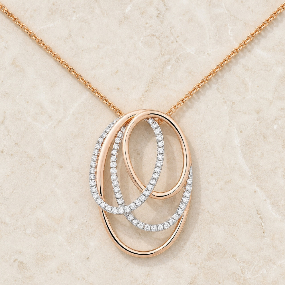N1459 - 14K Gold Diamond Oval Pendant
