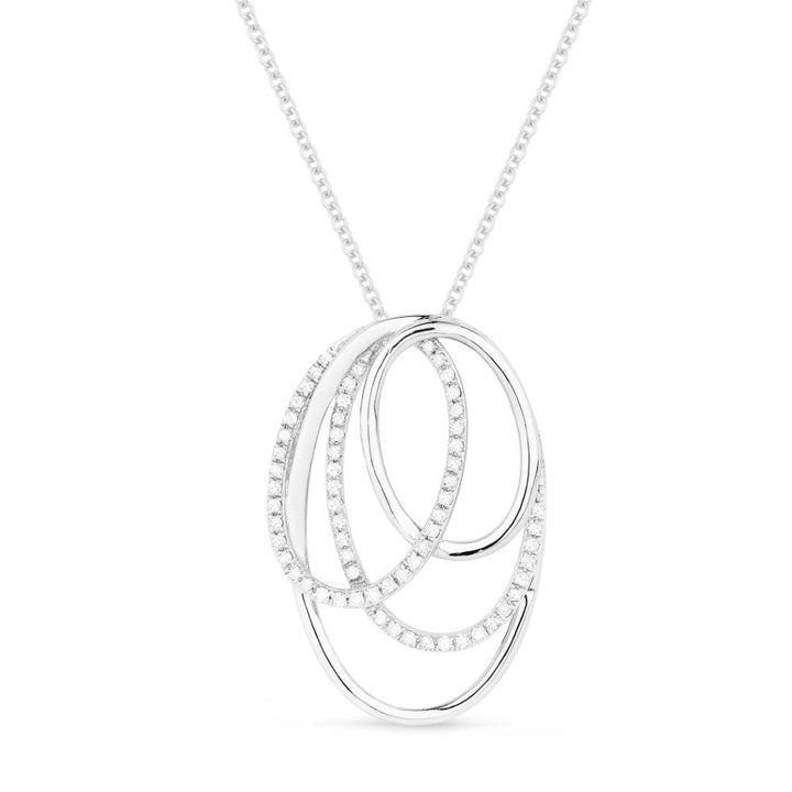Beautiful Hand Crafted 14K White Gold White Diamond Milano Collection Pendant