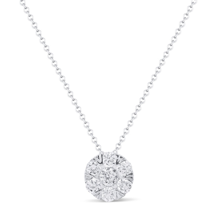 Madison L 14K White Gold Diamond Round Pendant - style N1463W