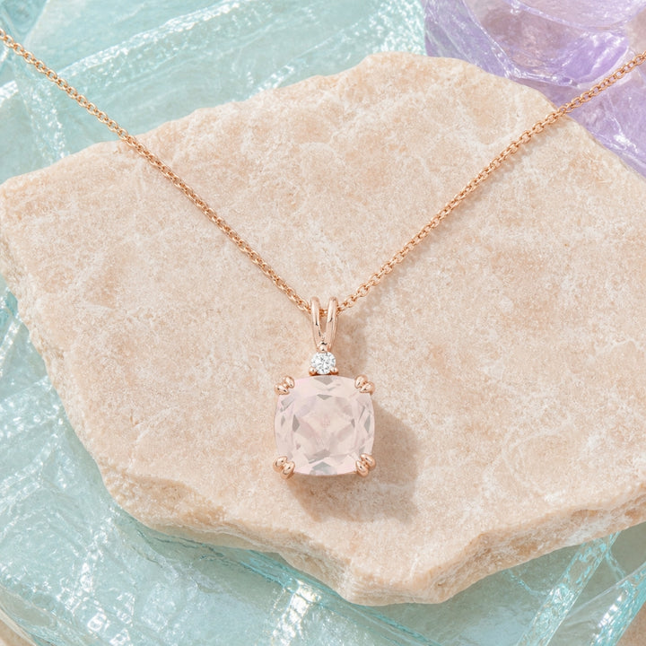 N1464 - 14K Gold Cushion Pendant