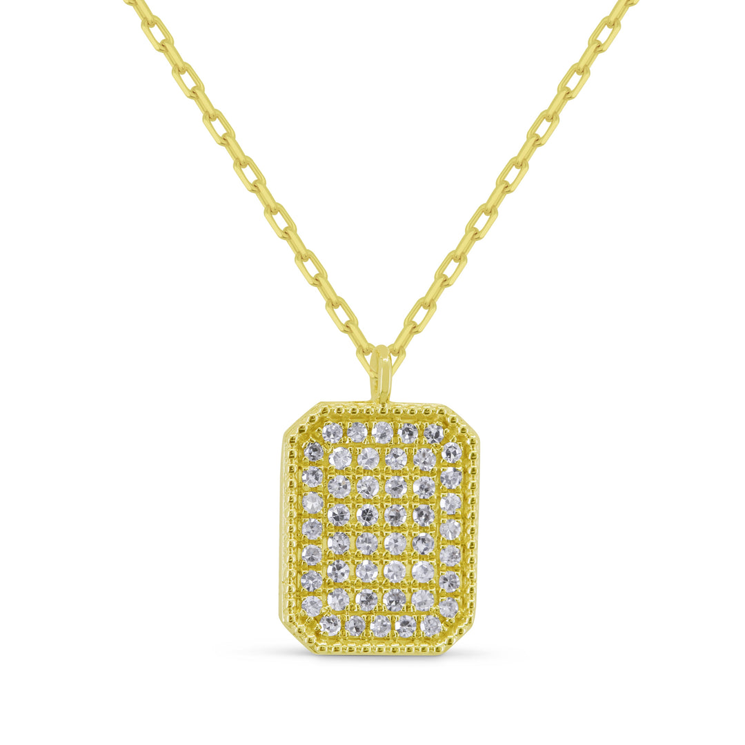 Beautiful Hand Crafted 14K Yellow Gold White Diamond Milano Collection Pendant