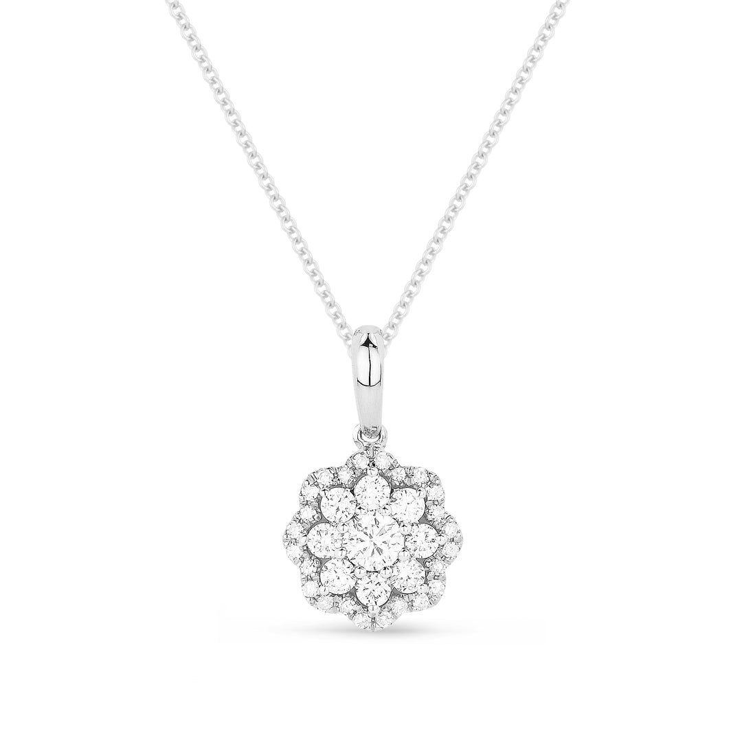 Beautiful Hand Crafted 14K White Gold White Diamond Lumina Collection Pendant