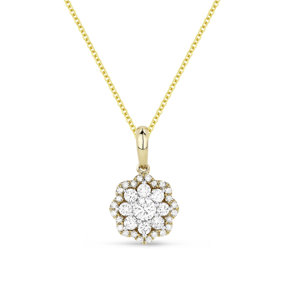 Beautiful Hand Crafted 14K Yellow Gold White Diamond Lumina Collection Pendant